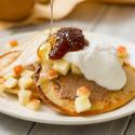 Banana Protein Pancakes with Fresh Figs and Almond Butter Drizzle CMS